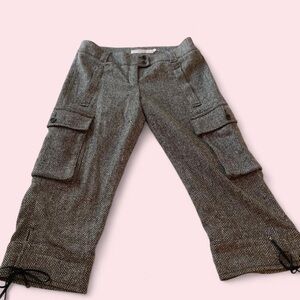 Valentino Black and White Herringbone Pants